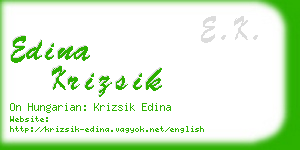 edina krizsik business card